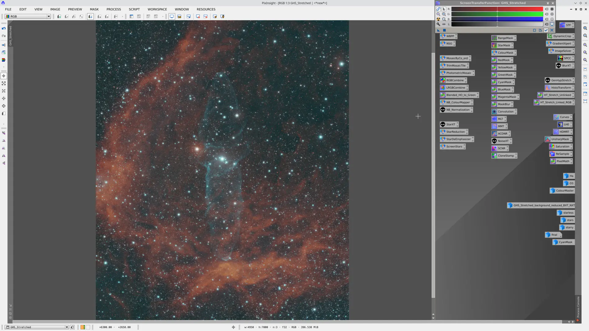 Stretched version of the colour image