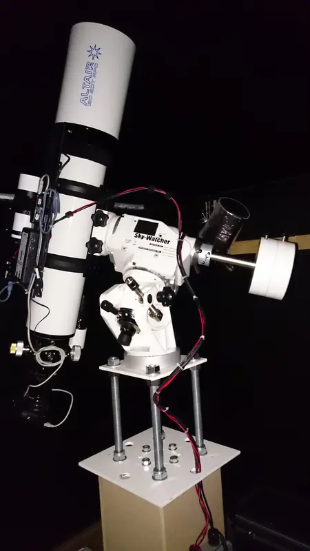 Altair 130 EDT on AZ-EQ6 using the old hand-made pier adapter