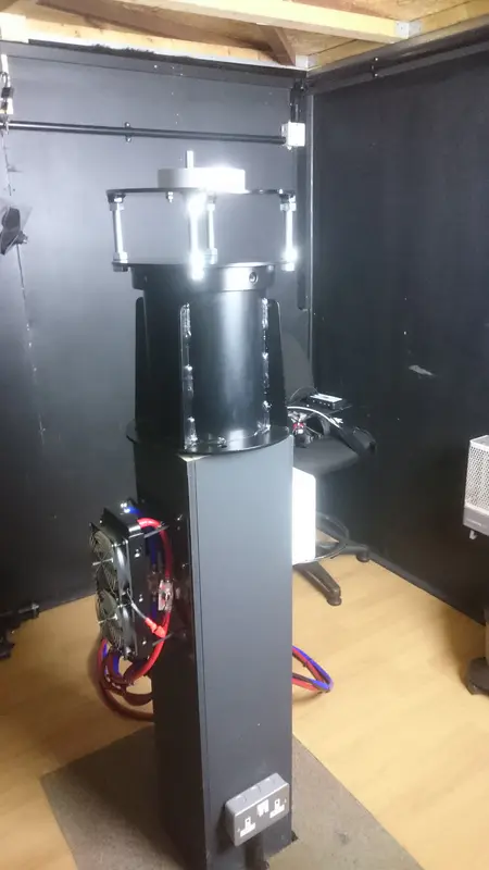 Water-cooling rig mounted on the side of the new metal pier